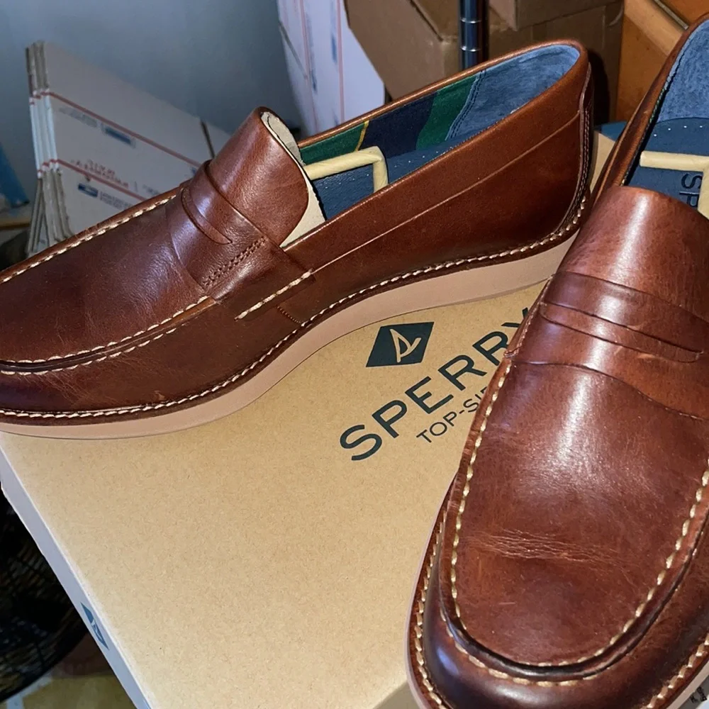 Sperry Brown Leather Penny Loafers